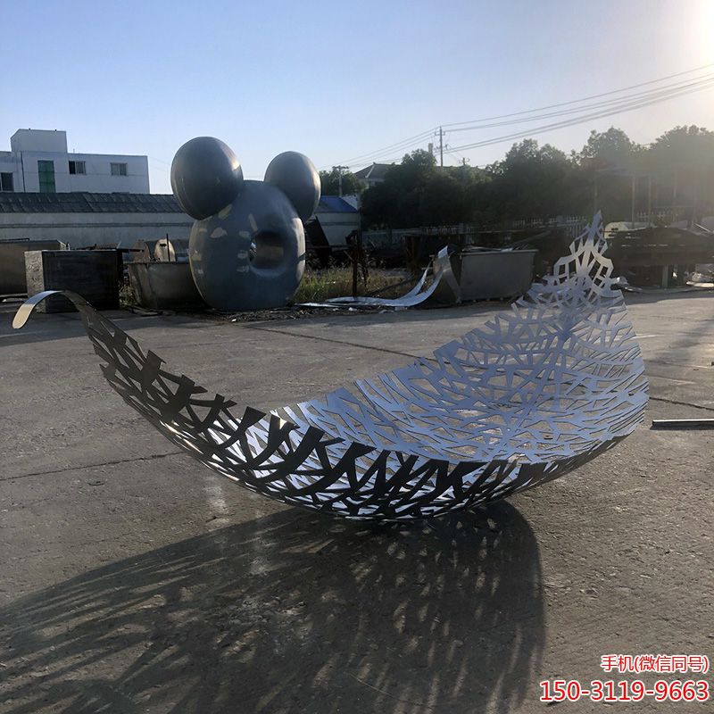 廣場(chǎng)不銹鋼樹葉擺件雕塑