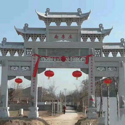 曲陽石雕山門牌坊哪家好？山門牌坊價格