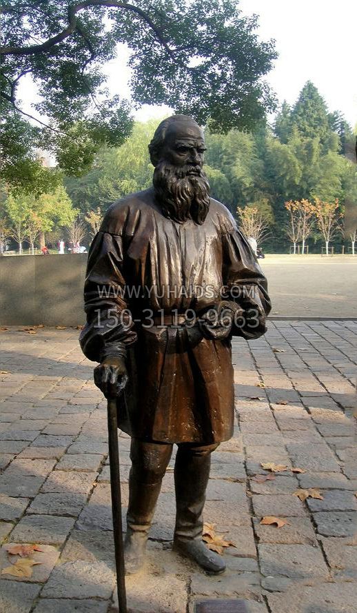 《戰(zhàn)爭與和平》作家，著名西方文學(xué)名人托爾斯泰銅雕像雕塑