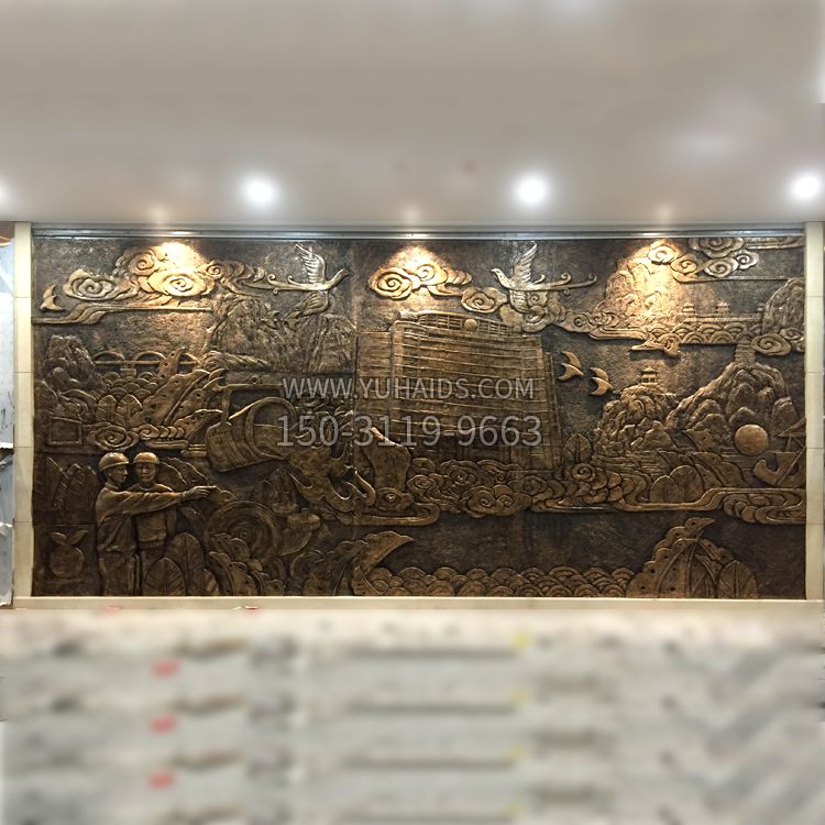 紫銅勞動主體浮雕雕塑