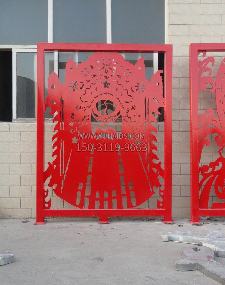 不銹鋼剪紙臉譜雕塑 不銹鋼剪紙臉譜雕塑