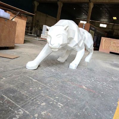 公園白鋼切面、電鍍、拋光、拉絲豹子雕塑