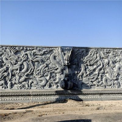 青石九龍壁大型寺廟、廣場影壁墻