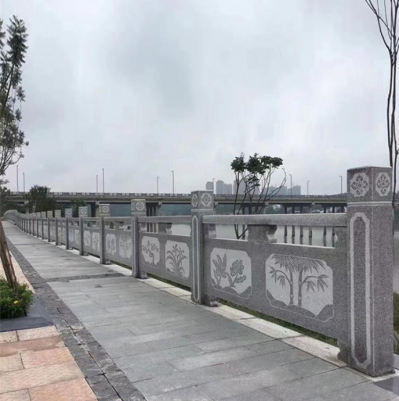 花崗巖雕花石欄板，市政路橋護欄