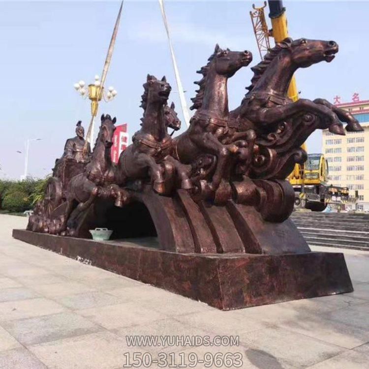 大型馬車雕塑，廣場馬拉車景觀雕塑