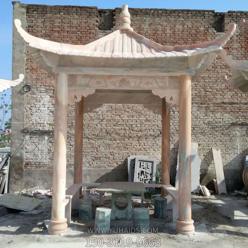 大理石四角簡易涼亭公園廣場(chǎng)擺放雕塑