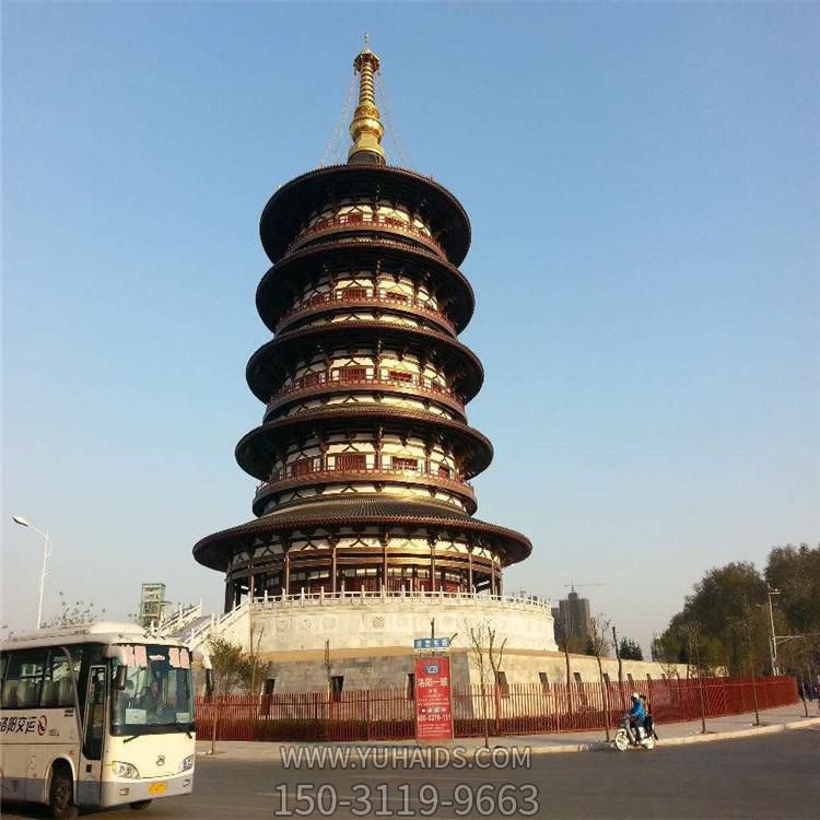 戶(hù)外景區(qū)大型不銹鋼仿銅園林佛塔雕塑