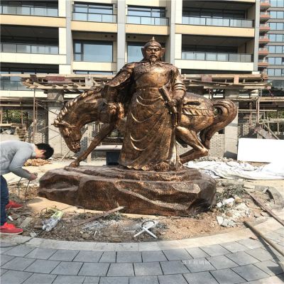 岳飛銅雕，玻璃鋼仿銅歷史名人，民族英雄人物雕塑