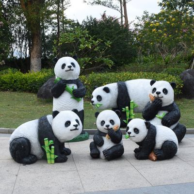 玻璃鋼熊貓，仿真熊貓