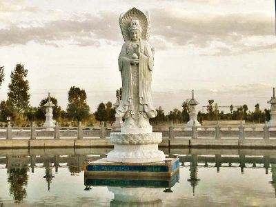 戶(hù)外景區(qū)大型漢白玉石雕觀(guān)音雕塑