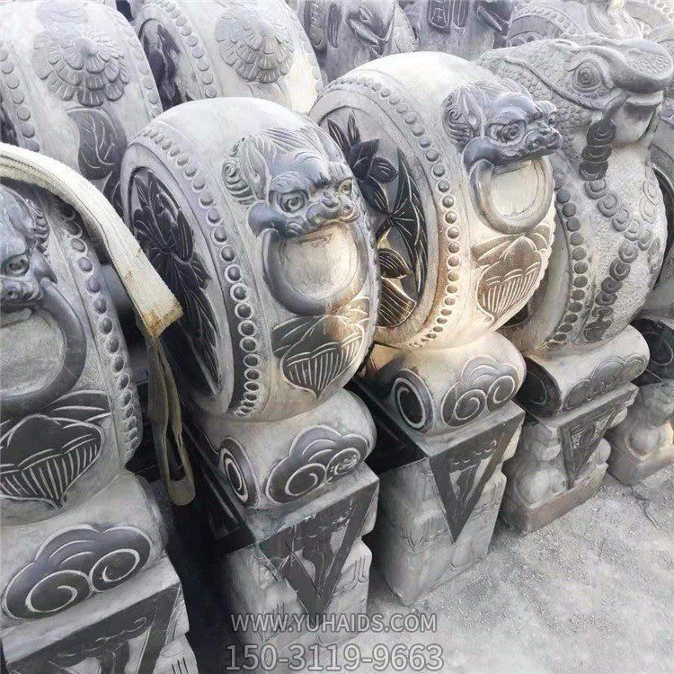 石雕抱鼓，古建門口吉祥裝飾構(gòu)件雕塑