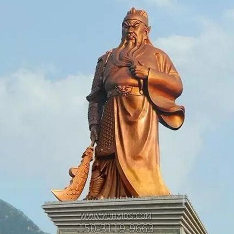 戶(hù)外景觀創(chuàng)意不銹鋼仿銅佛像關(guān)公雕塑