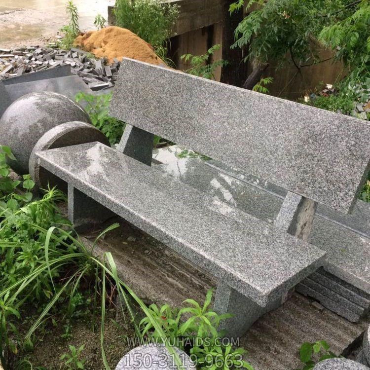 花崗巖石椅子，公園園林露天椅子雕塑