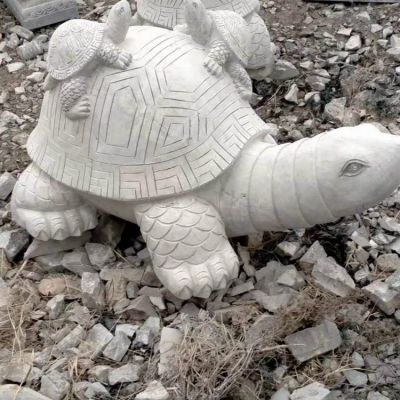 石雕烏龜，大烏龜馱著小烏龜