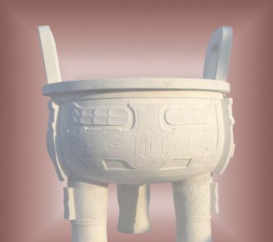 漢白玉石雕大型戶(hù)外景觀(guān)鼎雕塑