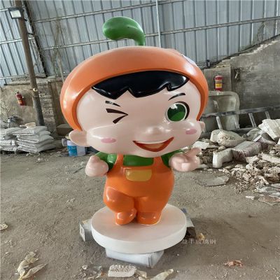 玻璃鋼卡通人物，橘子橙子公仔形象