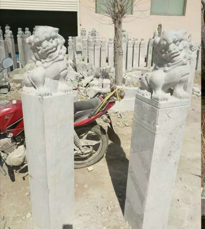獅子栓馬柱，古建園林拴馬樁