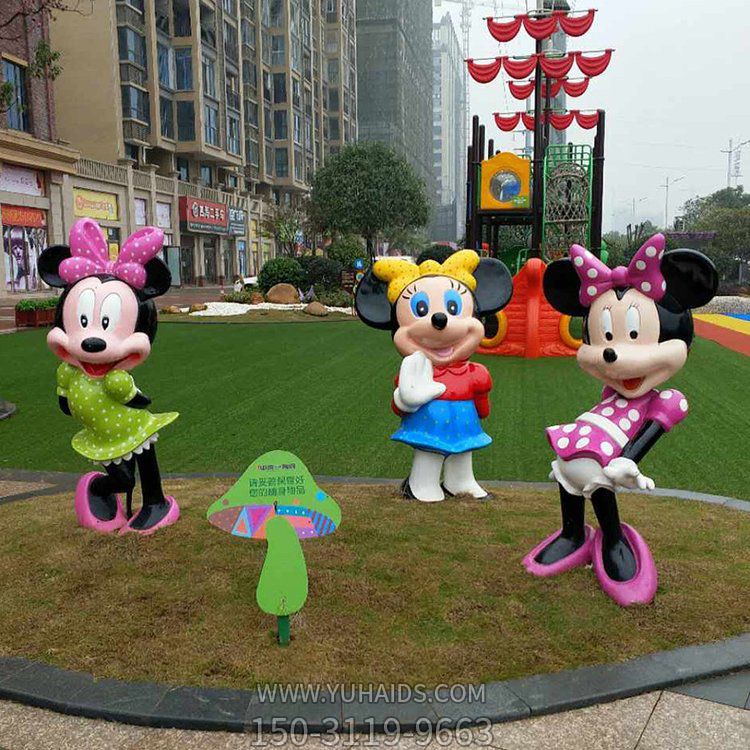 玻璃鋼彩繪戶(hù)外園林景區(qū)景觀(guān)創(chuàng)意園林米妮雕塑