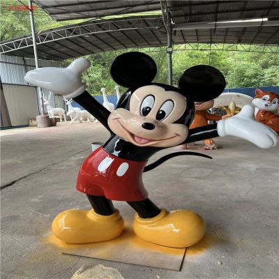米老鼠玻璃鋼卡通人物雕塑，幼兒園游樂園動漫人物擺件