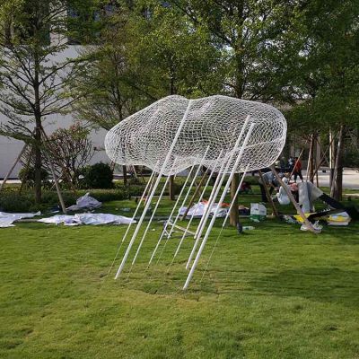 戶外草坪不銹鋼鏤空祥云雕塑