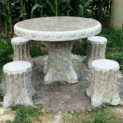 圓形石雕桌凳