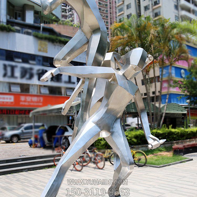 戶(hù)外創(chuàng)意幾何人物雕塑 不銹鋼校園擺件 體育運(yùn)動(dòng)景觀(guān)小品