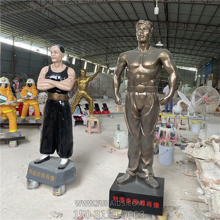 玻璃鋼人物塑像，仿銅人物和彩繪人物雕塑