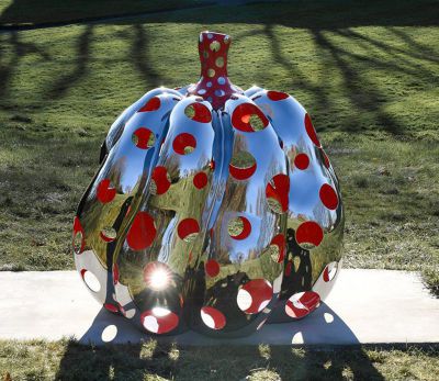 戶外草坪不銹鋼南瓜雕塑