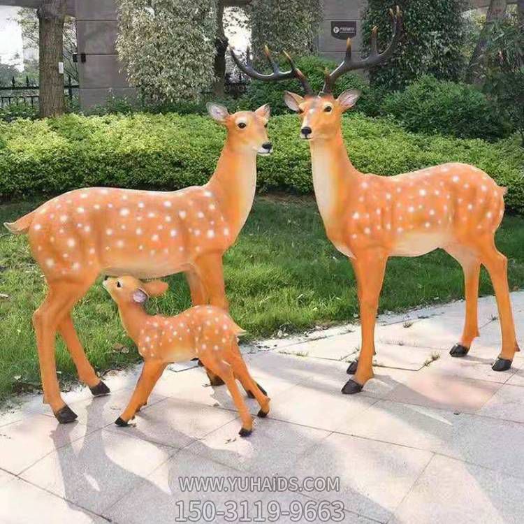 戶(hù)外公園玻璃鋼仿真動(dòng)物景觀(guān)梅花鹿雕塑
