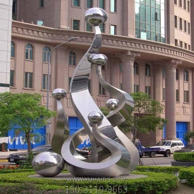 商業(yè)街擺放不銹鋼抽象藝術景觀雕塑