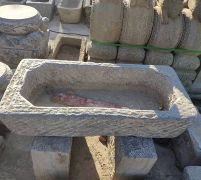 大理石雕刻老石槽庭院養(yǎng)魚(yú)水池