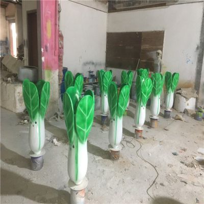 玻璃鋼卡通小油菜，仿真植物雕塑