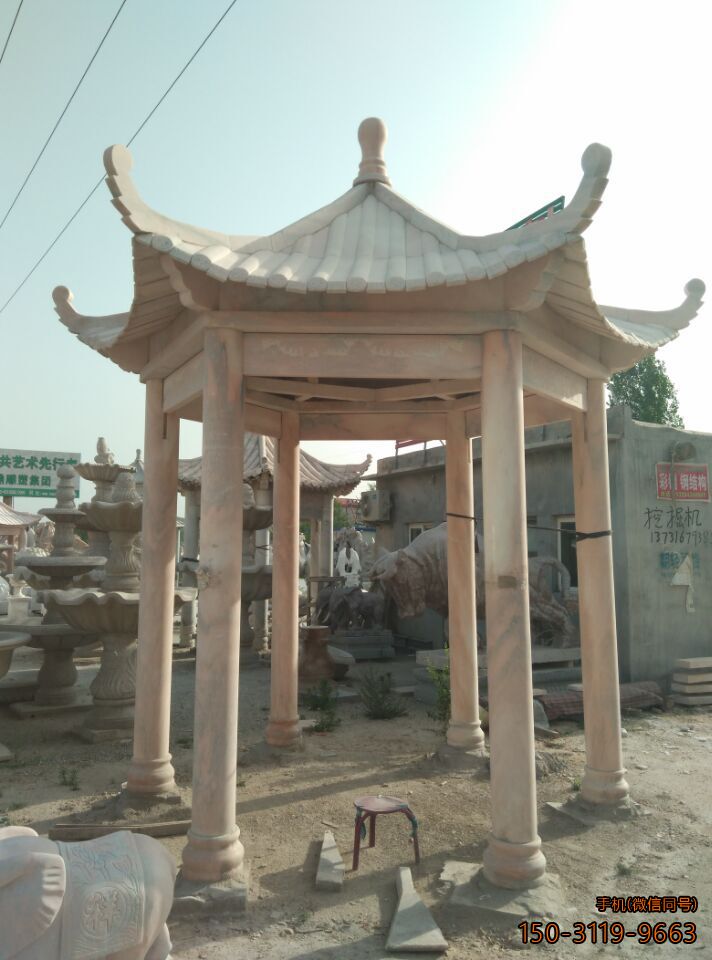 晚霞紅單層、單檐、加厚、六角涼亭